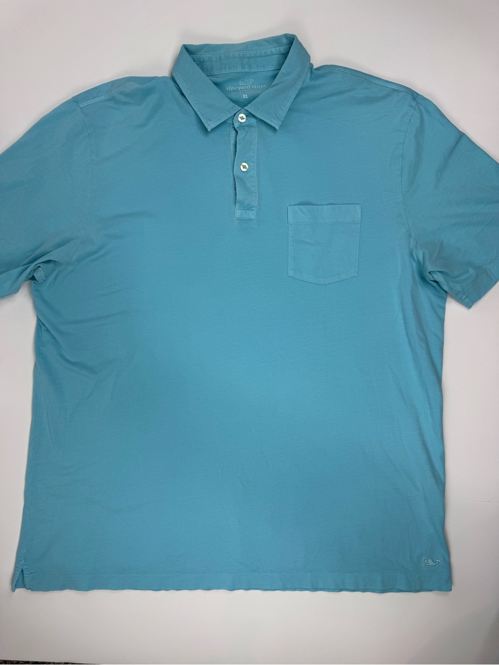 Vineyard Vines Men's Polo in Aqua Blue with Chest Pocket